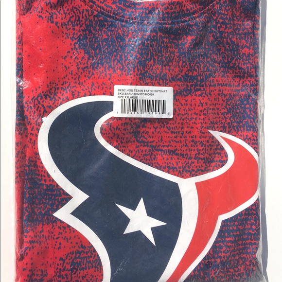 Houston Texans Sweatshirt Mens 2X NFL Static Sweatshirt Zubaz Crew Neck NIP - Picture 2 of 6
